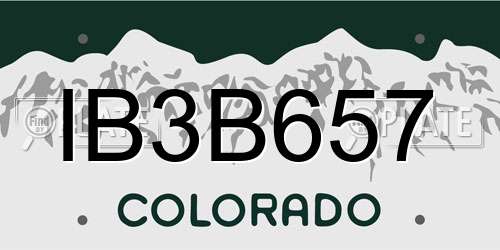 IB3B657 Colorado License Plate