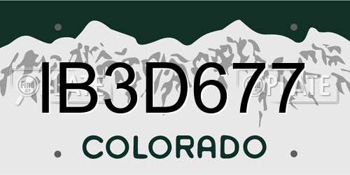 IB3D677 Colorado License Plate