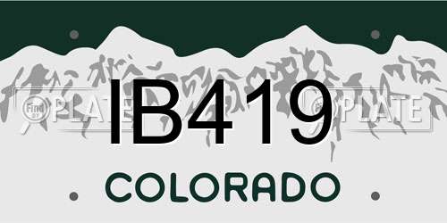 IB419 Colorado License Plate
