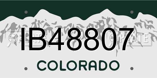 IB48807 Colorado License Plate