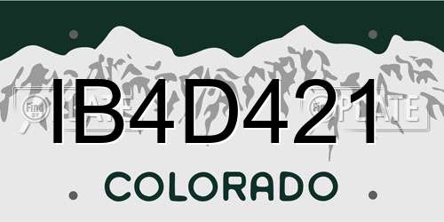 IB4D421 Colorado License Plate