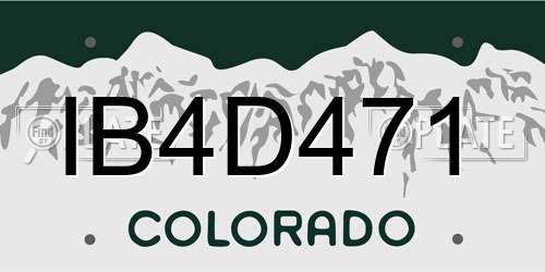 IB4D471 Colorado License Plate