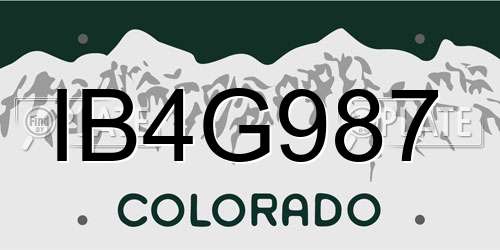 IB4G987 Colorado License Plate