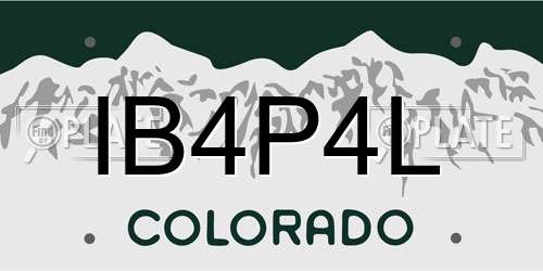 IB4P4L Colorado License Plate
