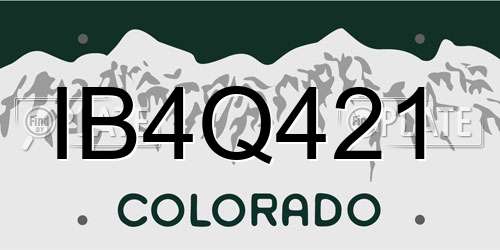 IB4Q421 Colorado License Plate