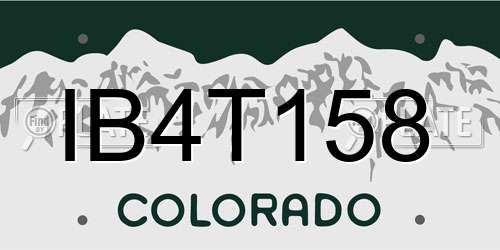 IB4T158 Colorado License Plate