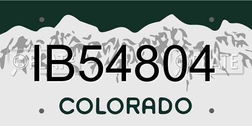 IB54804 Colorado License Plate
