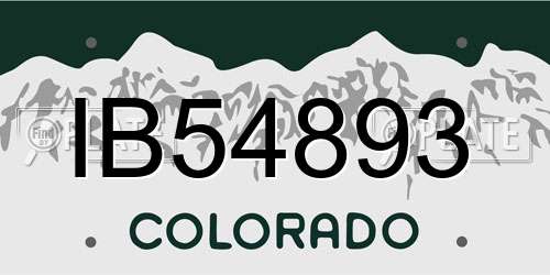 IB54893 Colorado License Plate