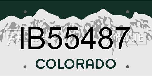 IB55487 Colorado License Plate