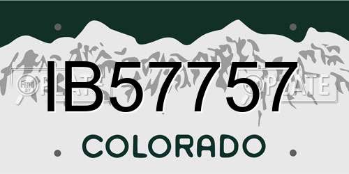 IB57757 Colorado License Plate