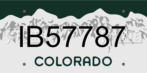 IB57787 Colorado License Plate