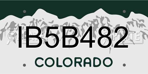 IB5B482 Colorado License Plate