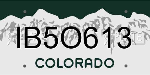 IB5O613 Colorado License Plate