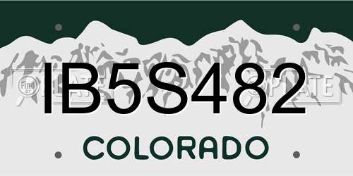IB5S482 Colorado License Plate