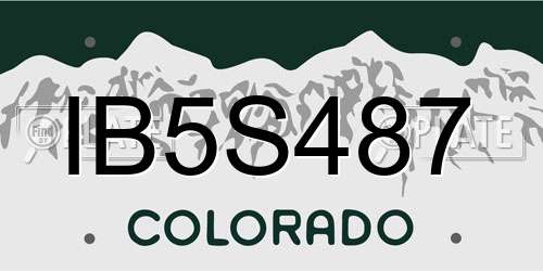 IB5S487 Colorado License Plate