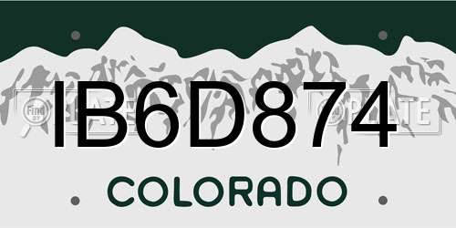 IB6D874 Colorado License Plate