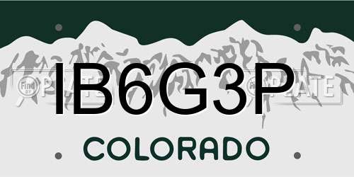 IB6G3P Colorado License Plate