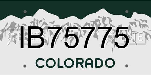 IB75775 Colorado License Plate