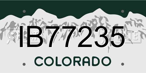 IB77235 Colorado License Plate