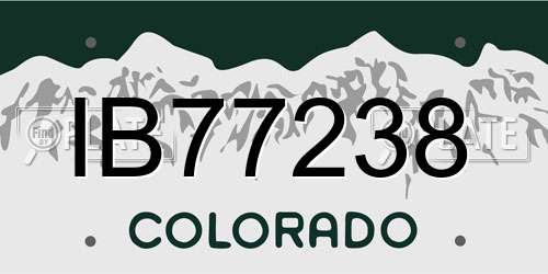 IB77238 Colorado License Plate