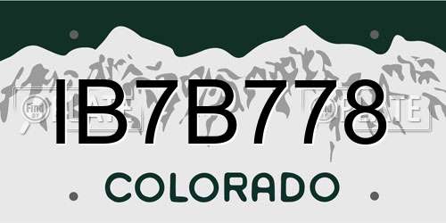 IB7B778 Colorado License Plate