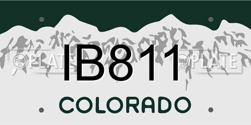 IB811 Colorado License Plate