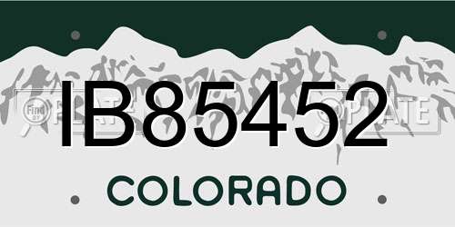 IB85452 Colorado License Plate