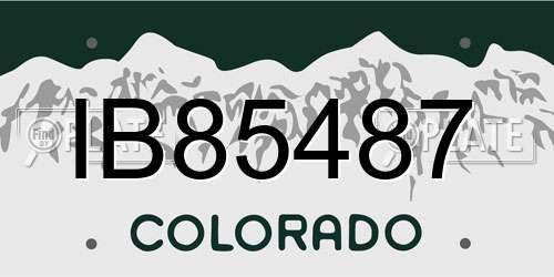 IB85487 Colorado License Plate