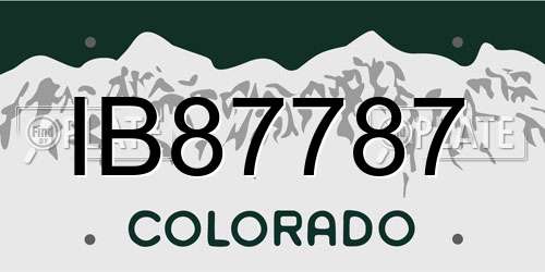 IB87787 Colorado License Plate