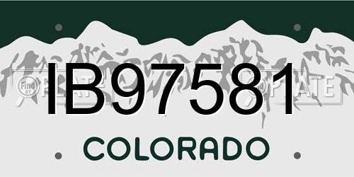 IB97581 Colorado License Plate