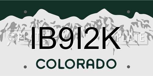 IB9I2K Colorado License Plate