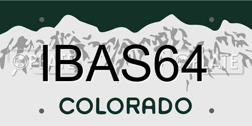 IBAS64 Colorado License Plate