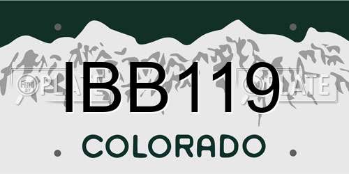 IBB119 Colorado License Plate