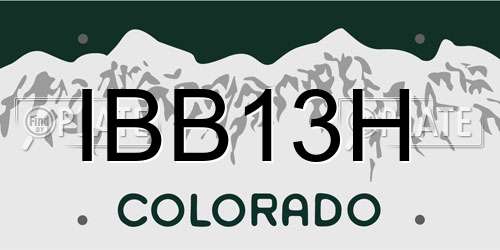 IBB13H Colorado License Plate