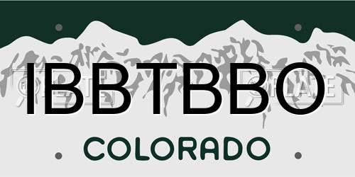 IBBTBBO Colorado License Plate