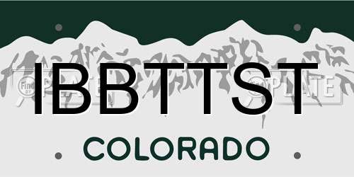 IBBTTST Colorado License Plate