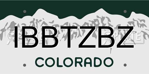 IBBTZBZ Colorado License Plate