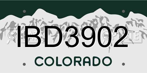 IBD3902 Colorado License Plate