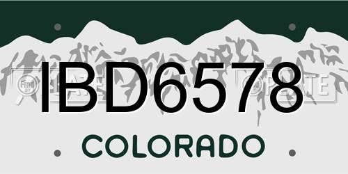IBD6578 Colorado License Plate