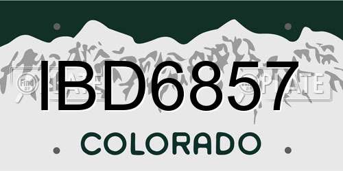 IBD6857 Colorado License Plate