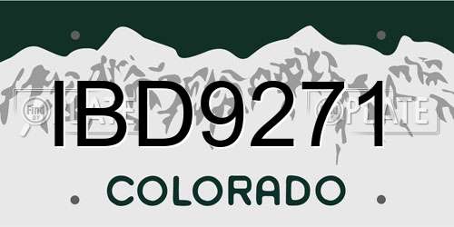 IBD9271 Colorado License Plate