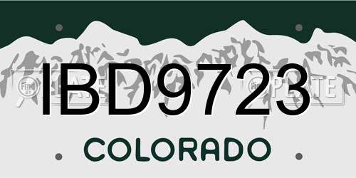 IBD9723 Colorado License Plate