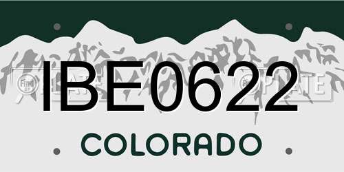 IBE0622 Colorado License Plate