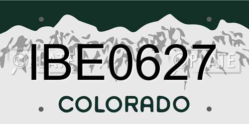 IBE0627 Colorado License Plate