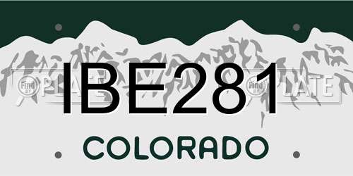 IBE281 Colorado License Plate