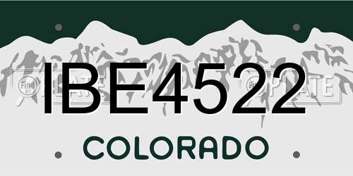 IBE4522 Colorado License Plate