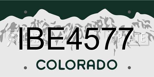 IBE4577 Colorado License Plate