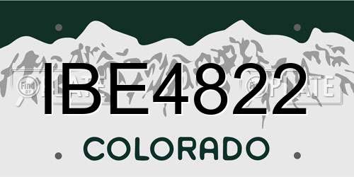 IBE4822 Colorado License Plate
