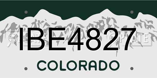 IBE4827 Colorado License Plate