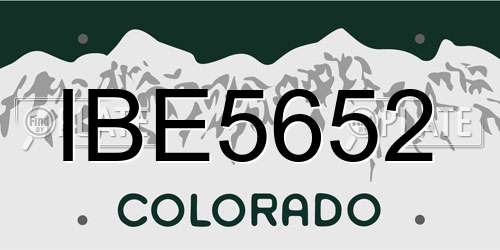IBE5652 Colorado License Plate